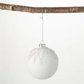 Frosted White Ball Ornament