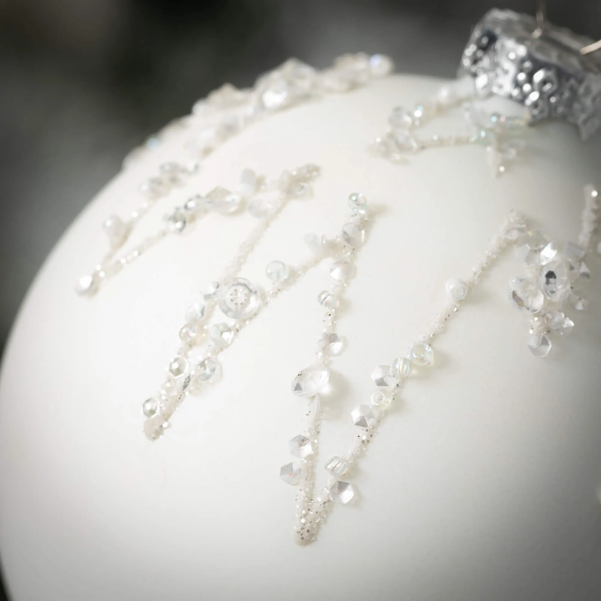 Frosted White Ball Ornament