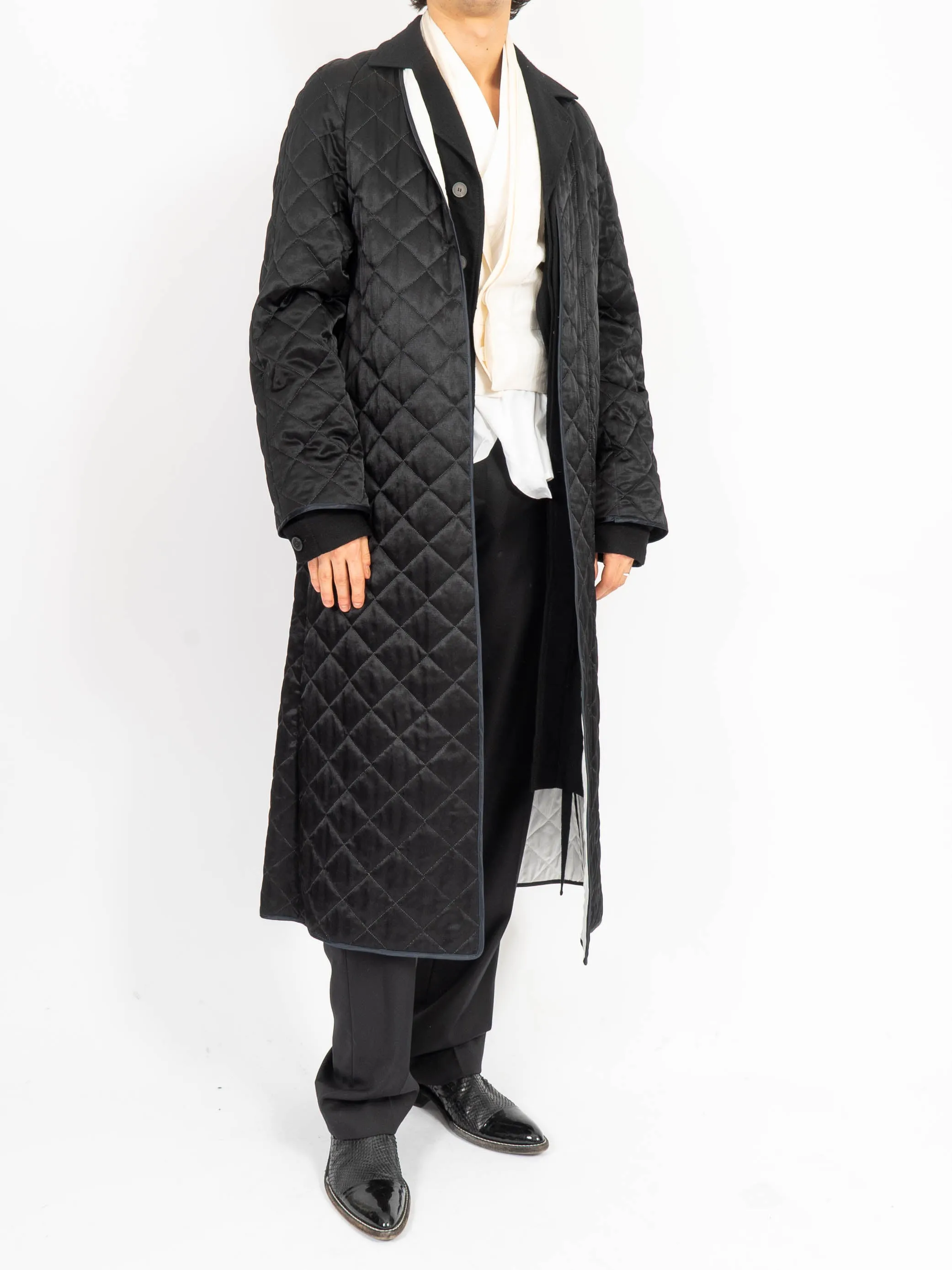 FW16 Double Layer Quilted Coat Black