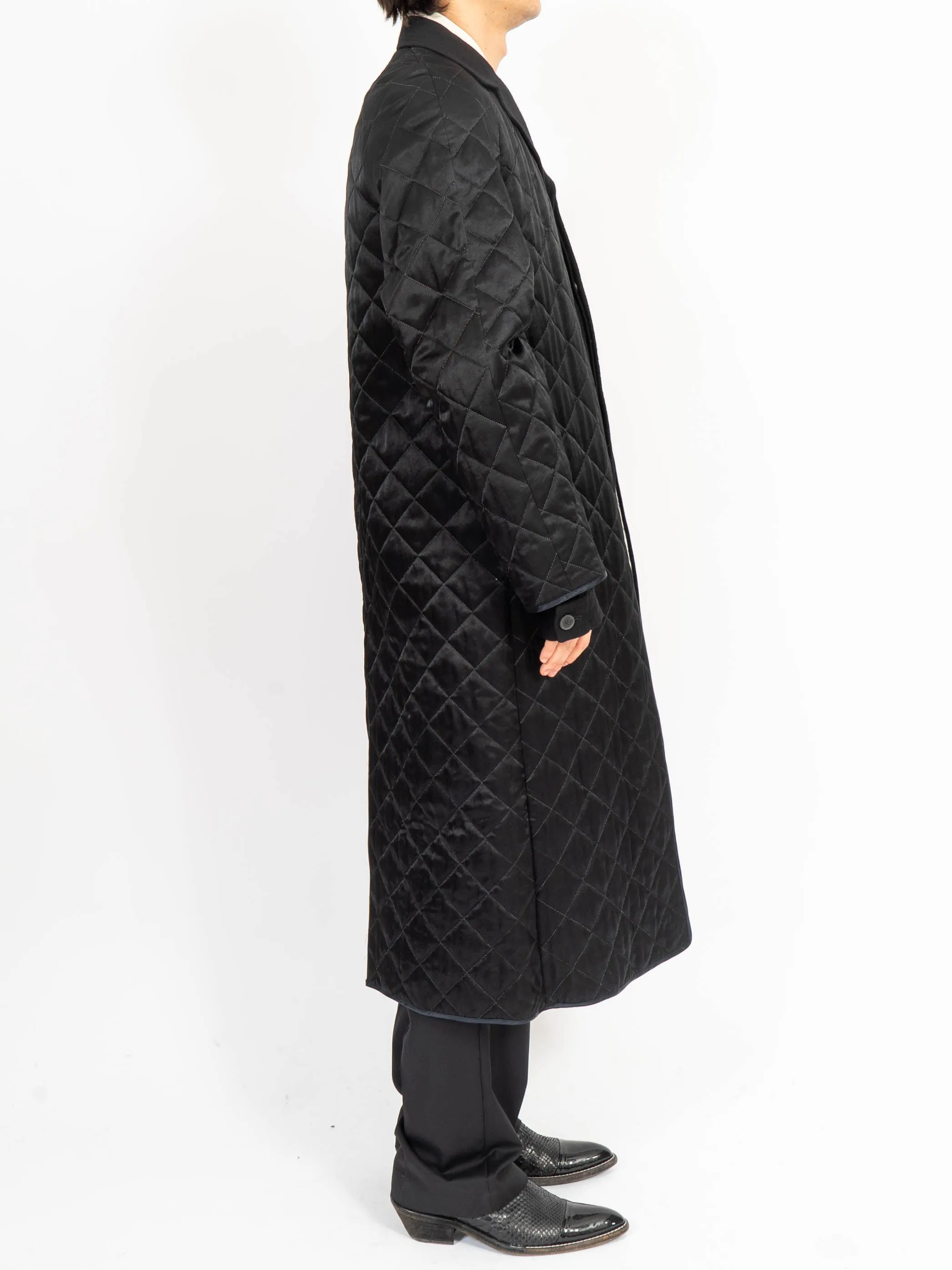 FW16 Double Layer Quilted Coat Black