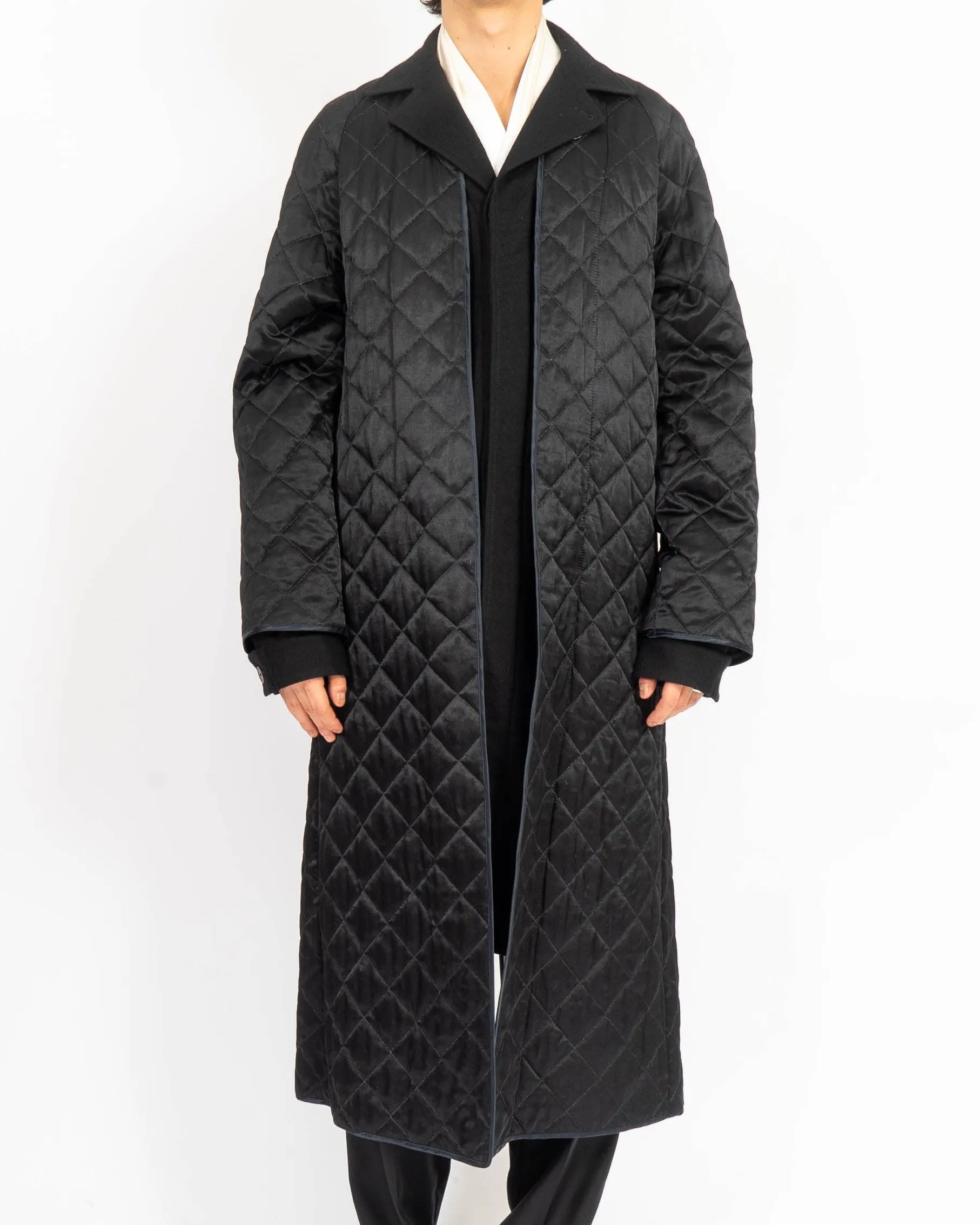 FW16 Double Layer Quilted Coat Black