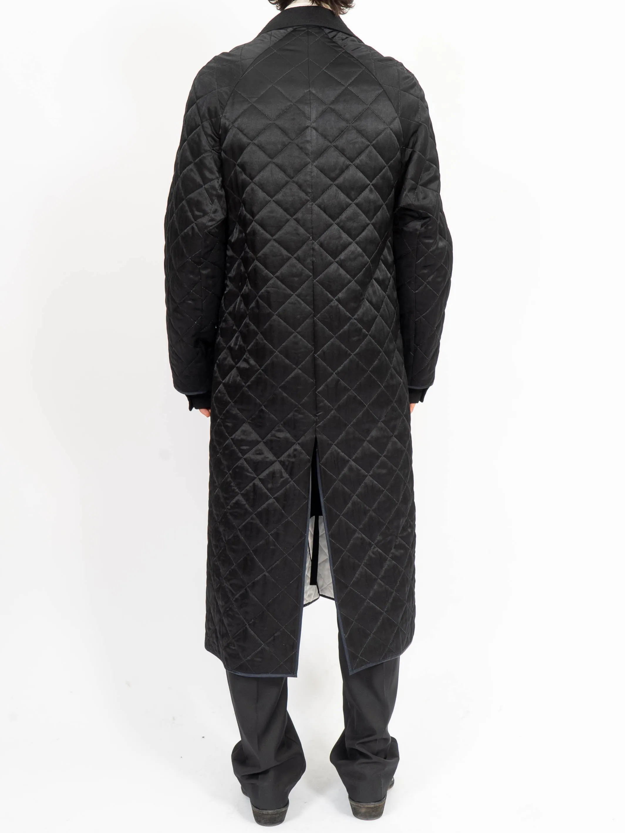 FW16 Double Layer Quilted Coat Black