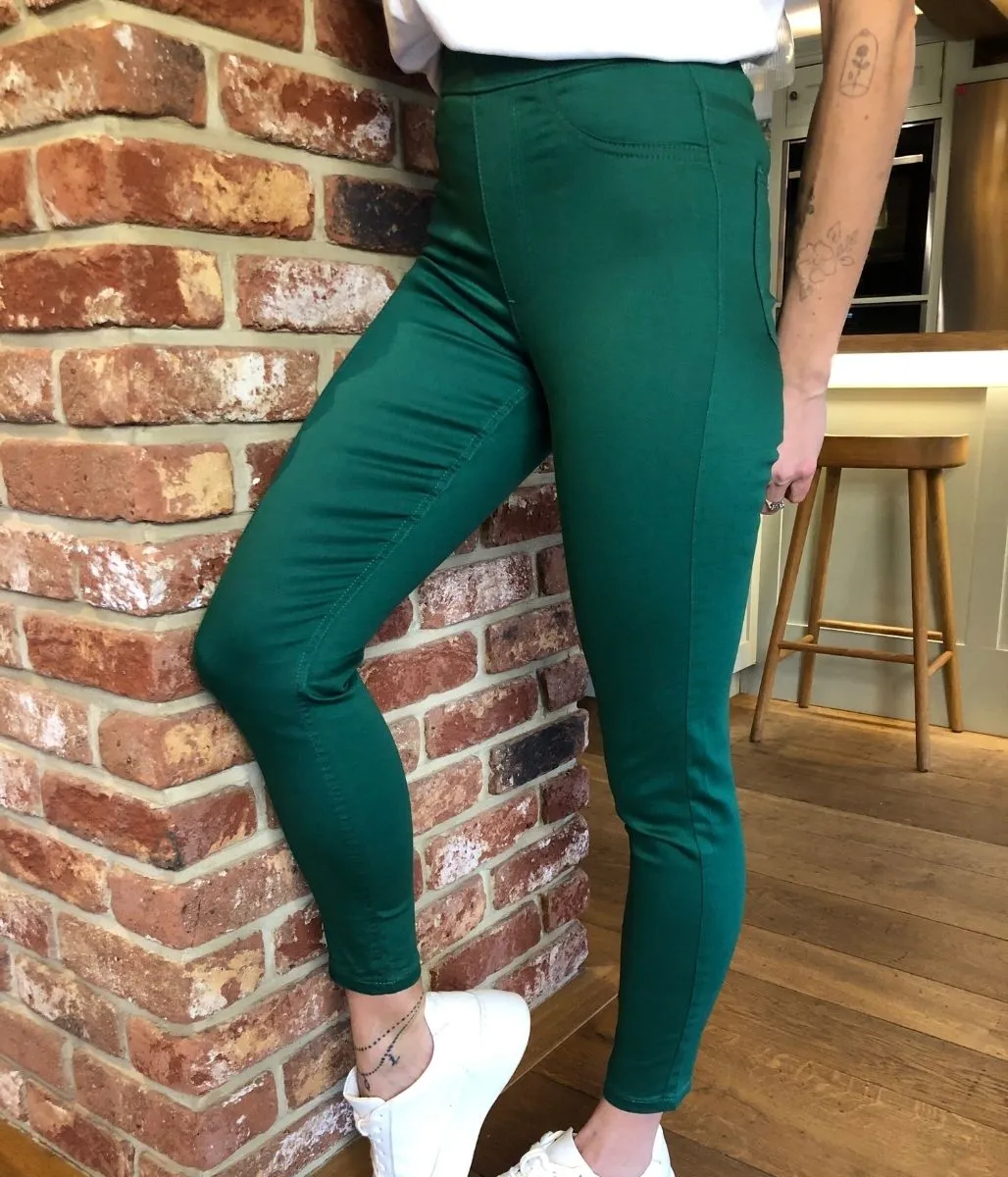 Green High Waisted Jeggings