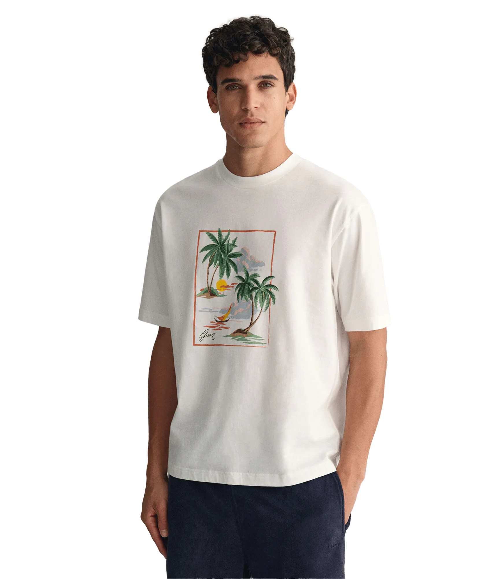 Hawaiian Print T-shirt - White