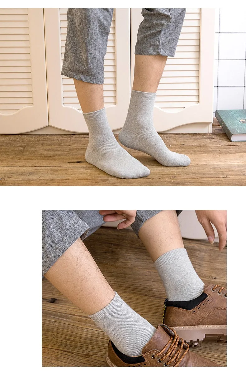 HSS Brand 100% Cotton Men Socks High Quality 5 Pairs Thicken Warm Business Socks Black Autumn Winter For Male Thermal