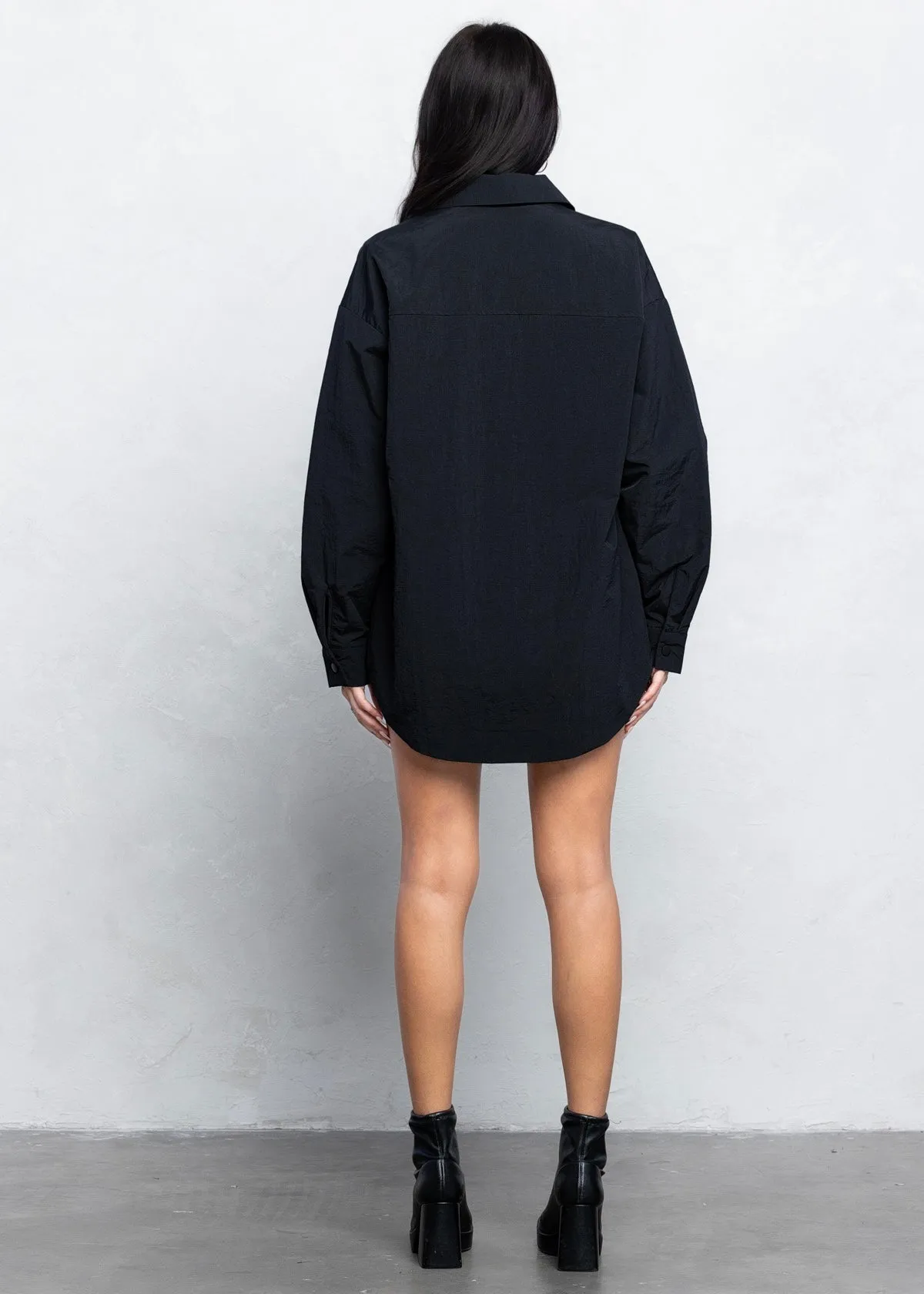 IN THE SHADOWS QUILTED OVERSIZED SHACKET