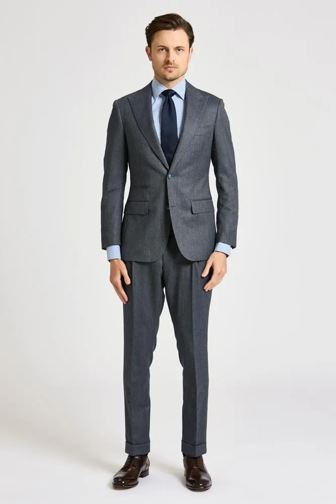 Jonah Suit - Steel Blue Herringbone