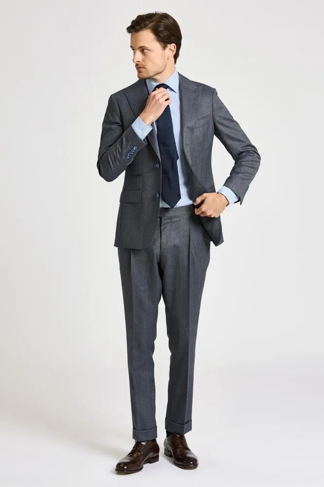 Jonah Suit - Steel Blue Herringbone