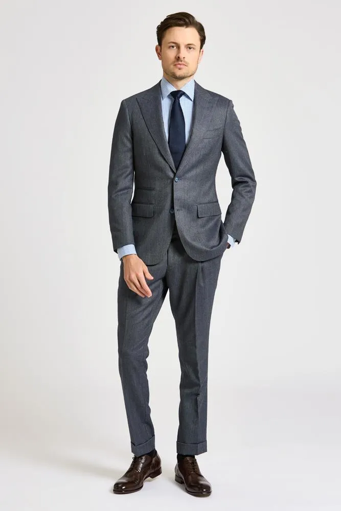 Jonah Suit - Steel Blue Herringbone