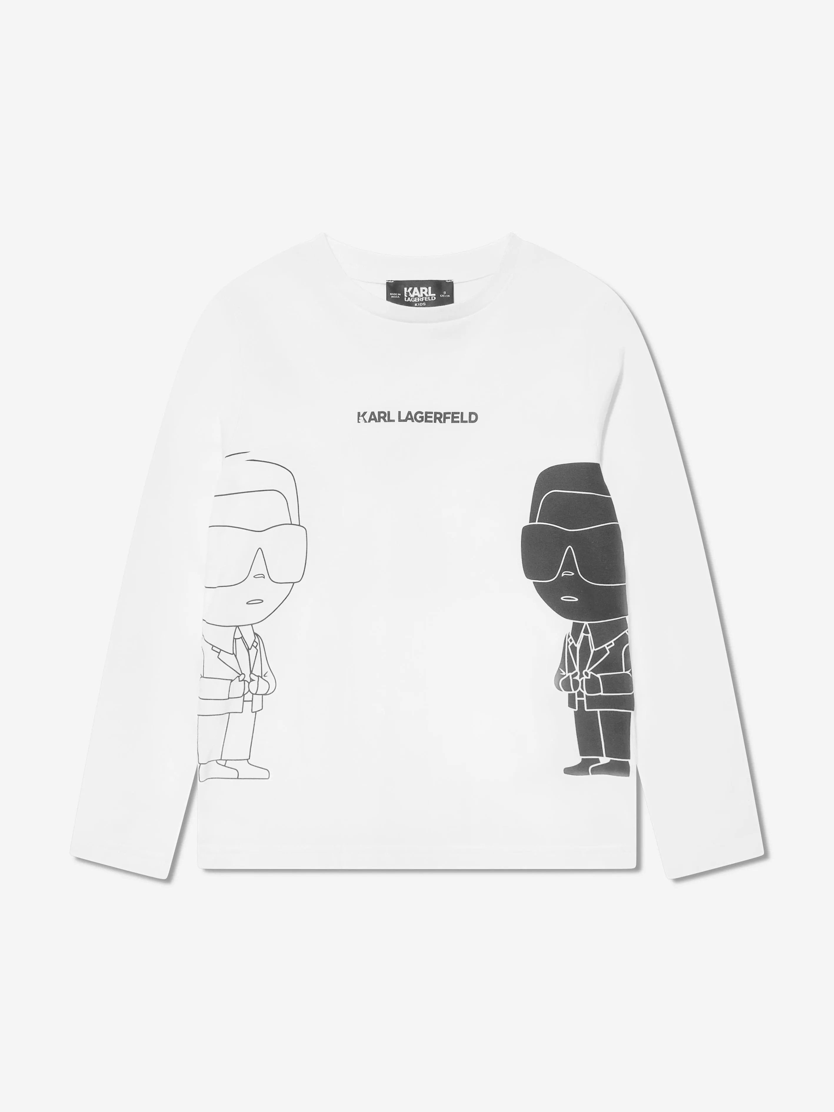 Karl Lagerfeld Boys Long Sleeve Karl Ikonik T-Shirt in White