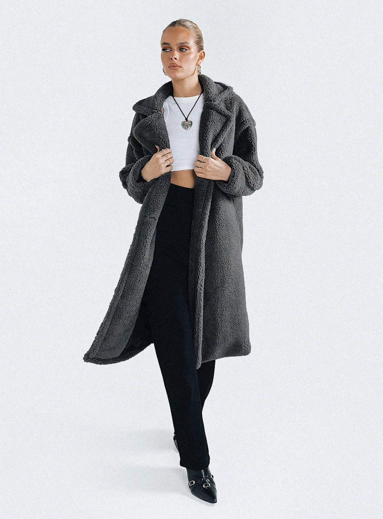 Kayland Teddy Coat Charcoal