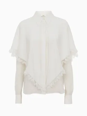 Knotted heritage cape blouse