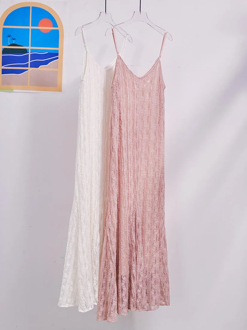 Lace Overall Slip Maxi Dress