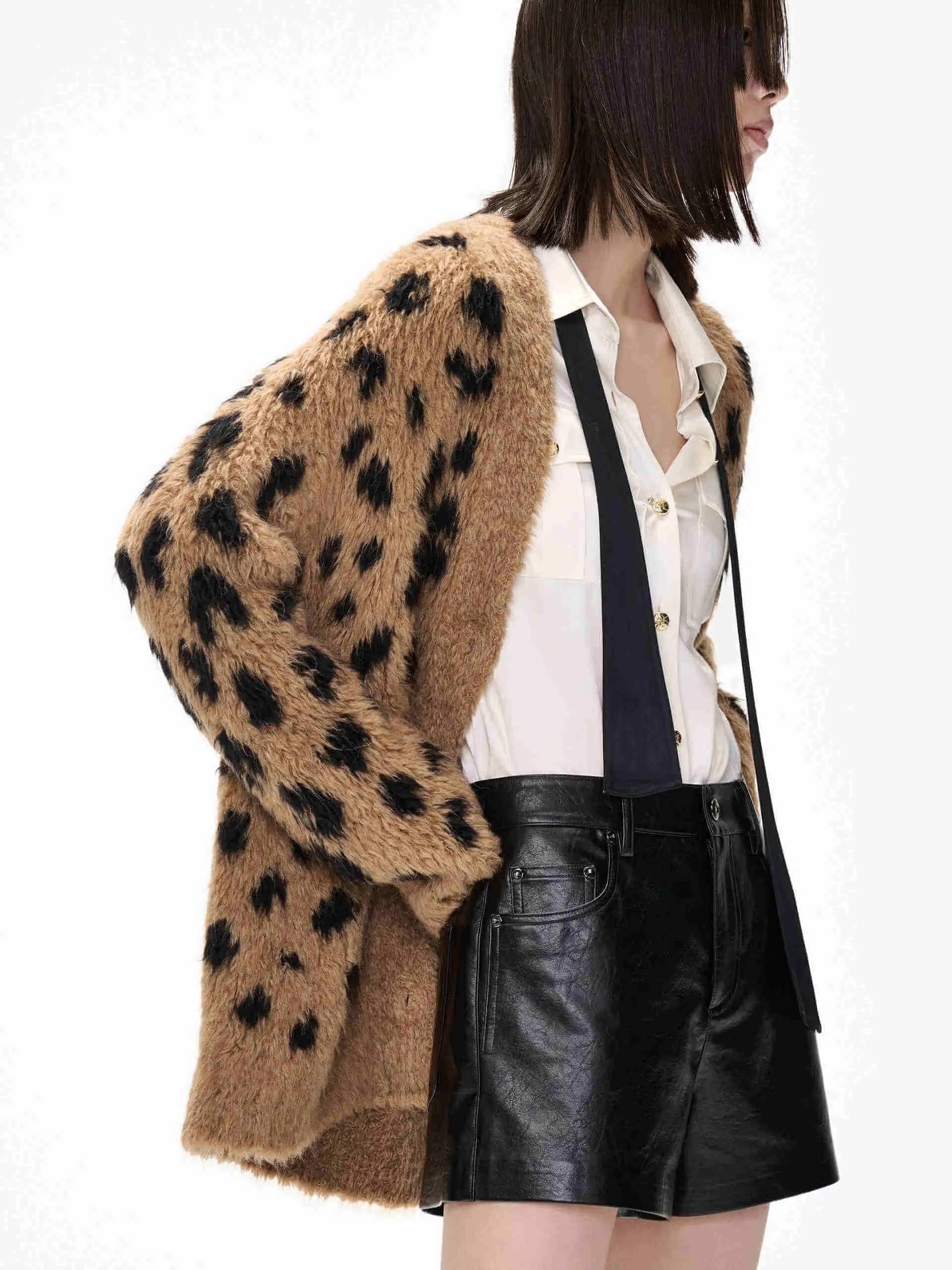 Leopard Print Knitted Cardigan