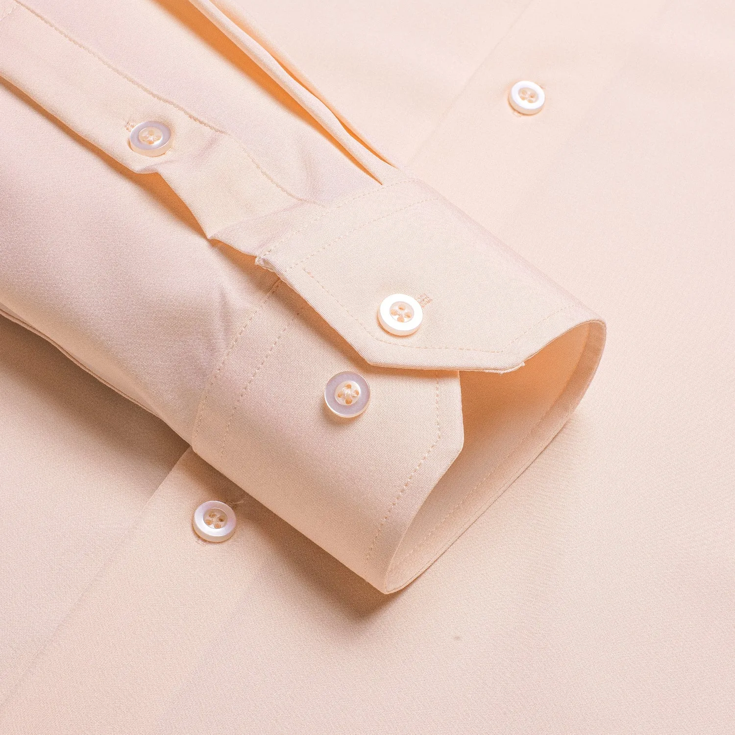 Light Pink Solid Men's Long Sleeve Cotton Shirt