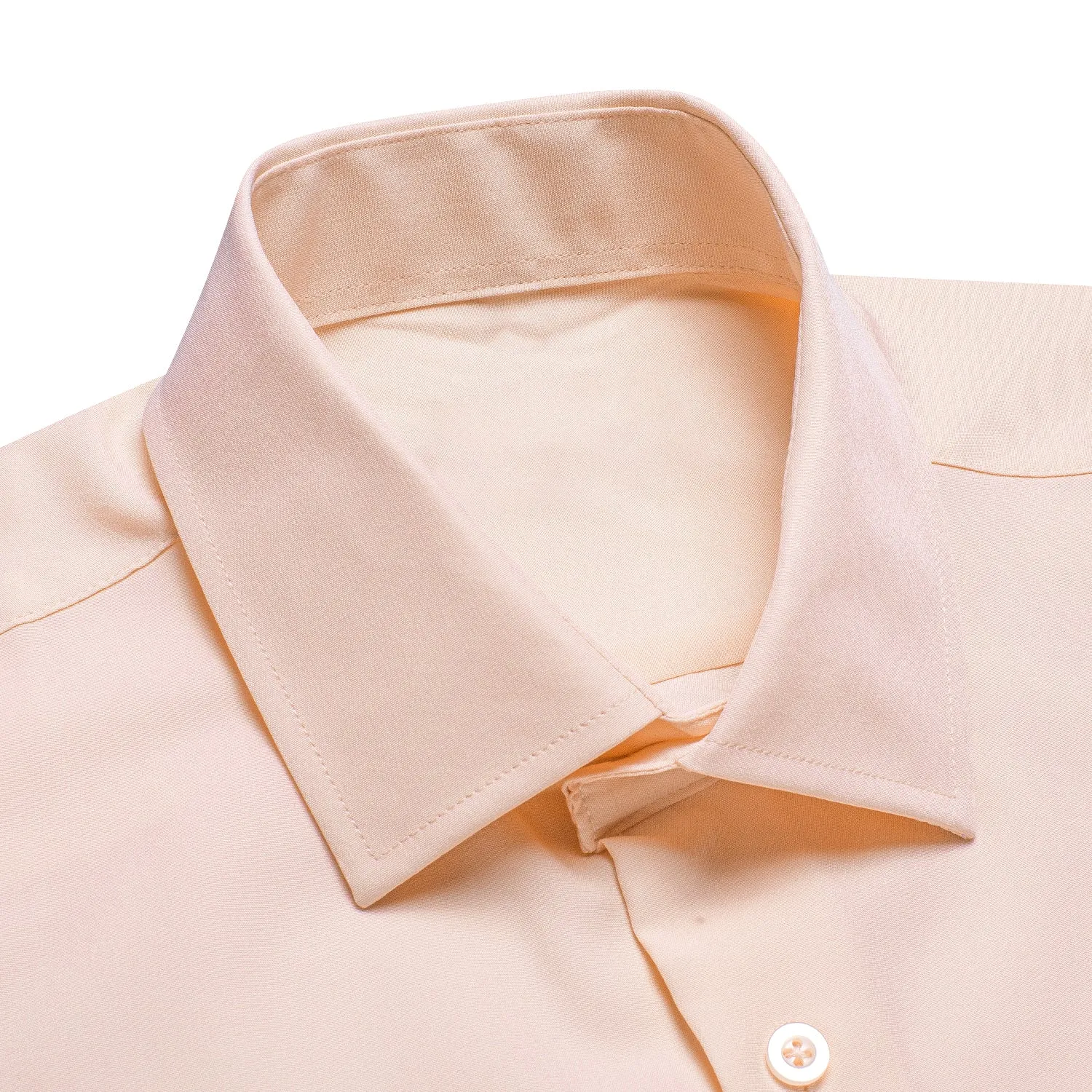 Light Pink Solid Men's Long Sleeve Cotton Shirt