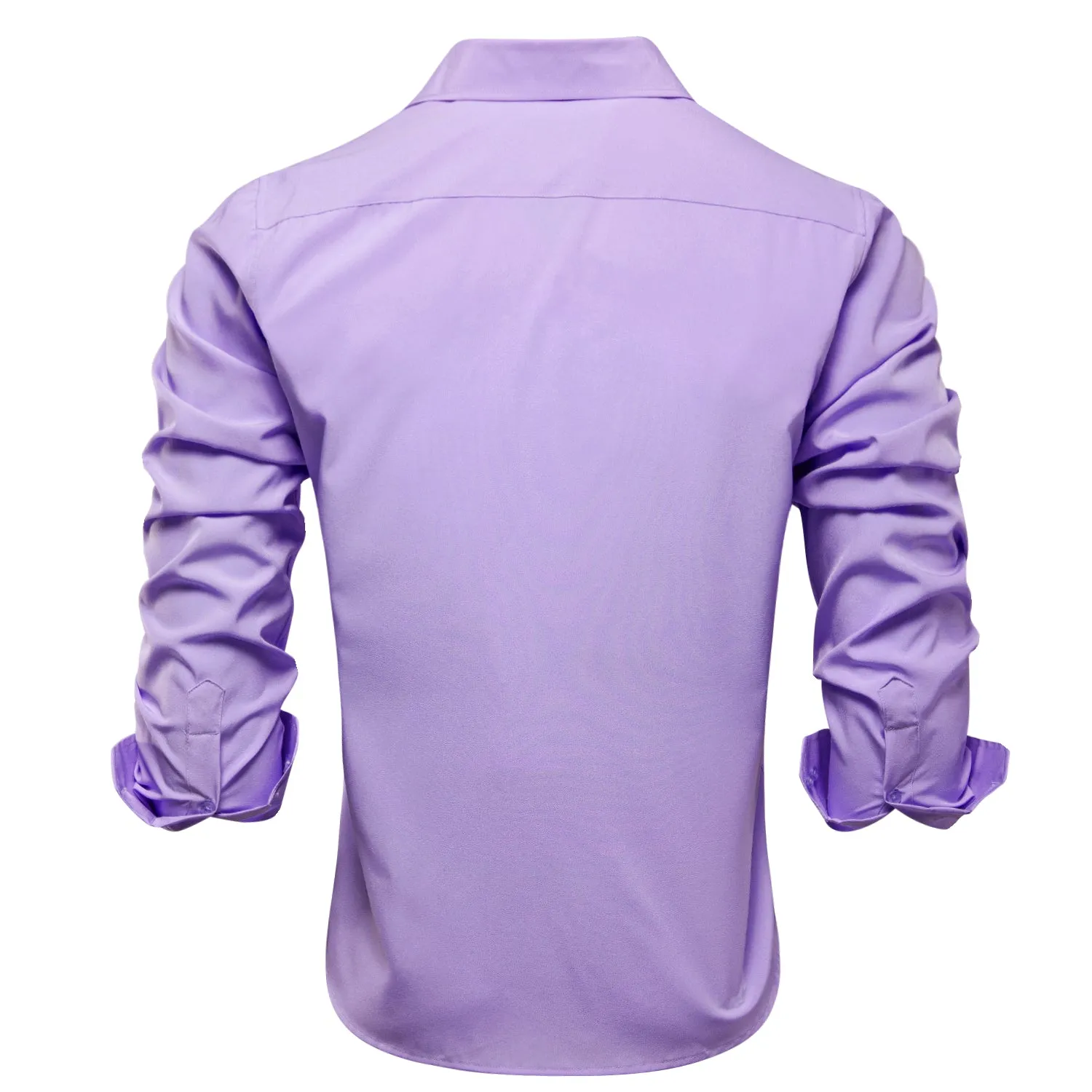 Light Purple Solid Men's Long Sleeve Shirt