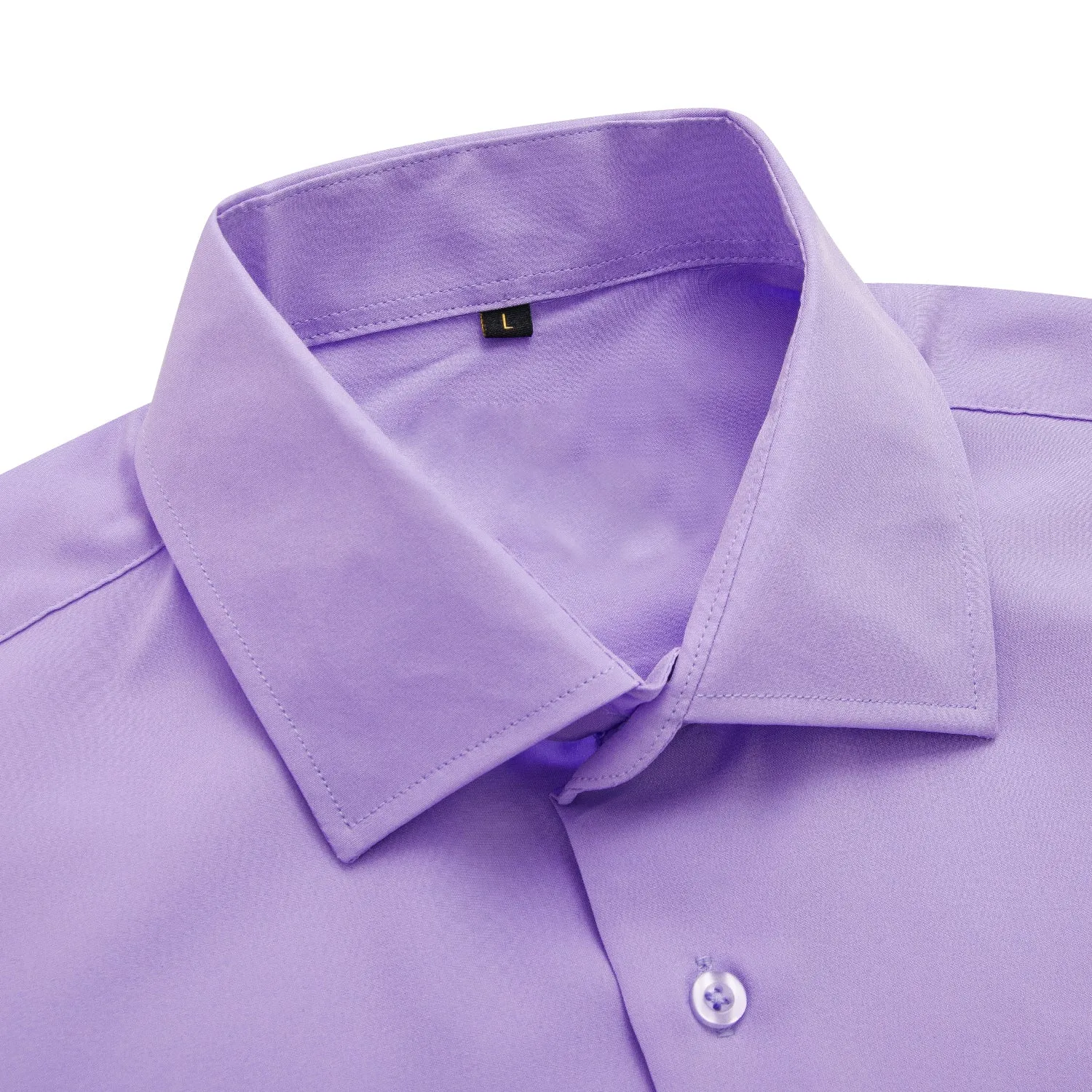 Light Purple Solid Men's Long Sleeve Shirt