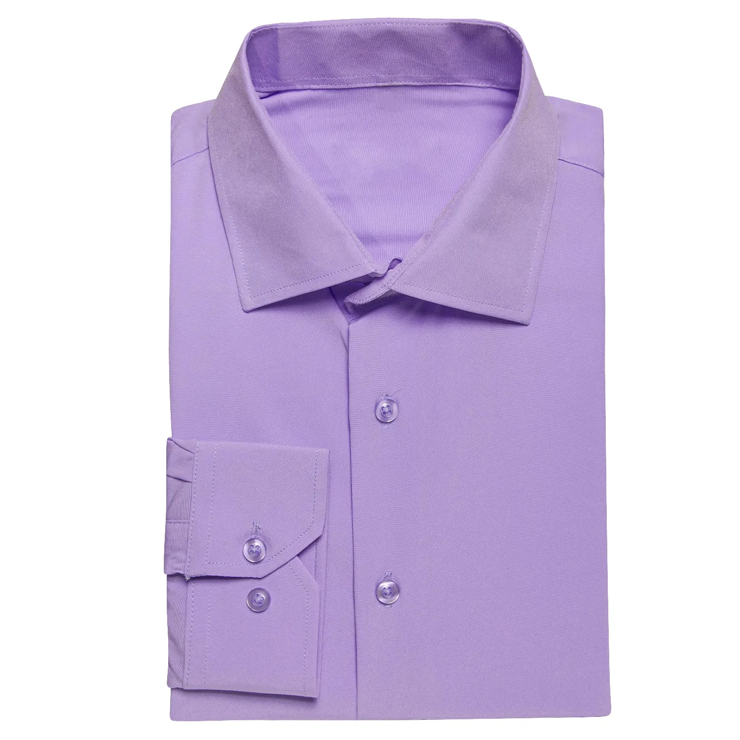 Light Purple Solid Men's Long Sleeve Shirt