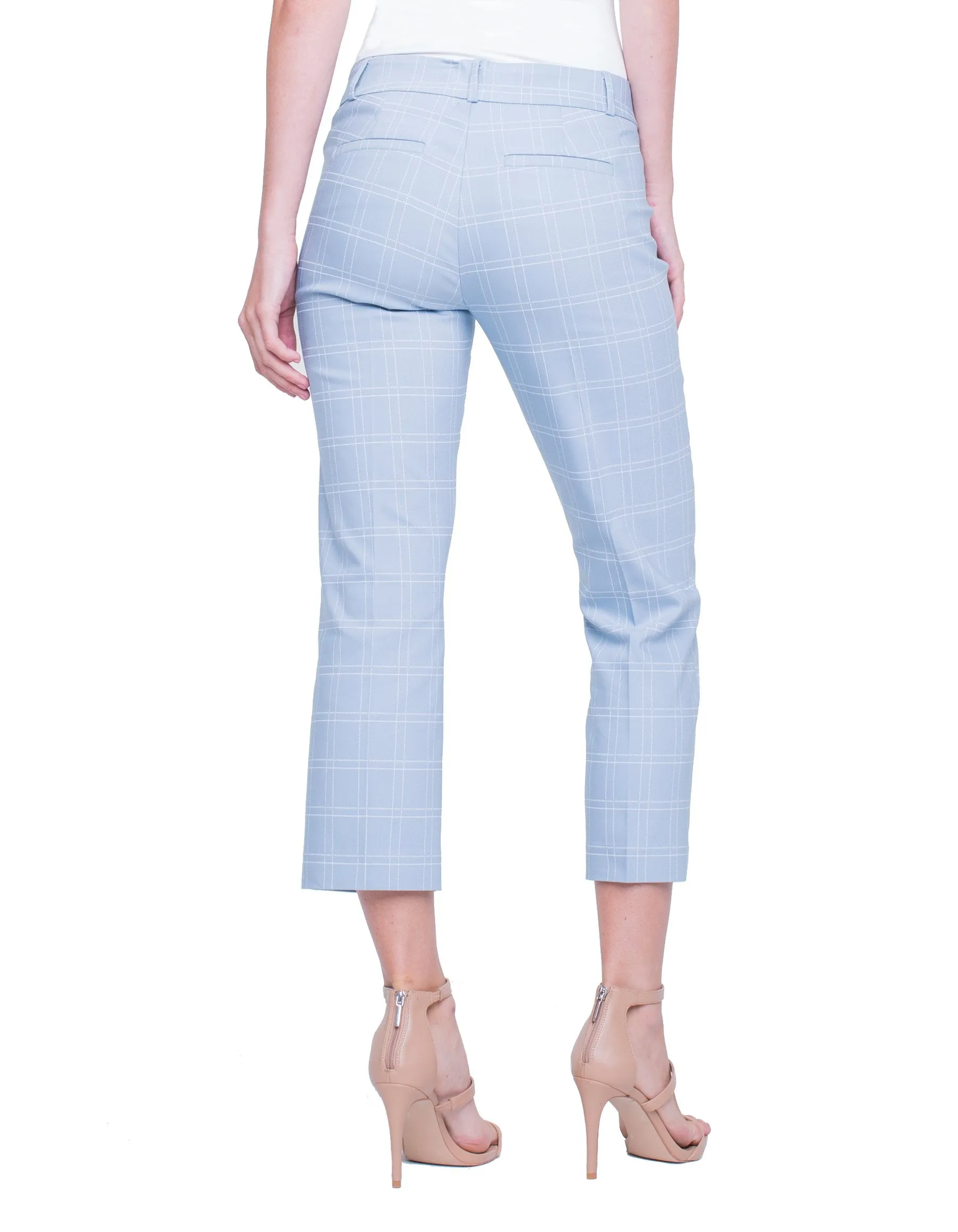 Liverpool Vera Cropped Trousers in Dusty Blue Pixel