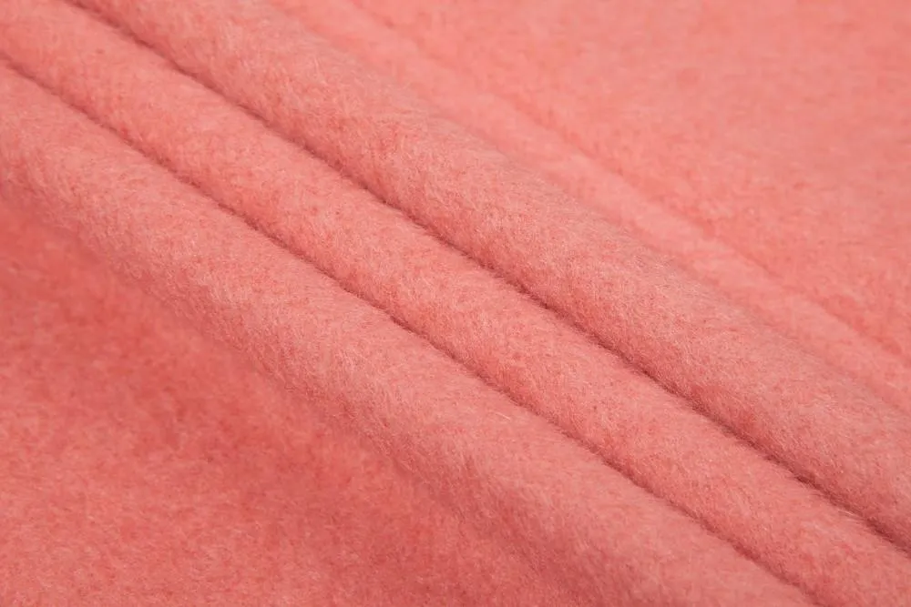 Long Pink Wool-Blend Coat