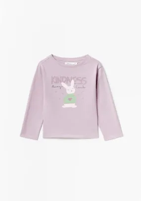 Long Sleeve Bunny Tshirt - Purple Light