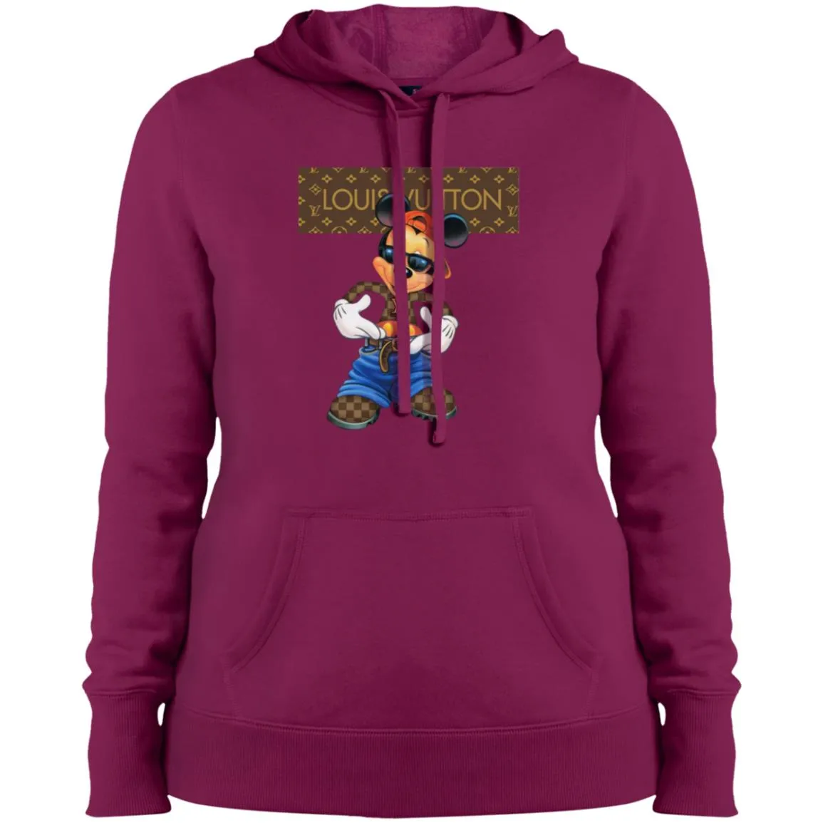 Louis Vuitton Mickey Mouse Cartoon T-shirt Women Hooded Sweatshirt