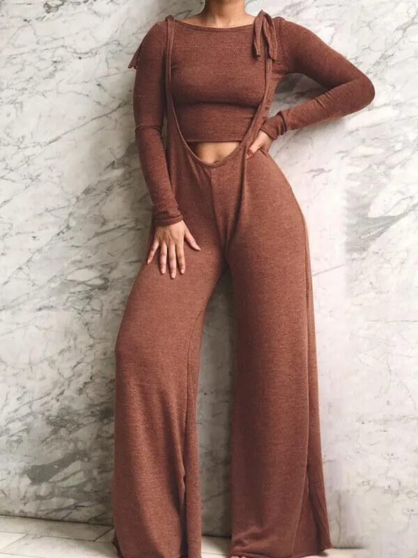 mangocouture Cropped Sweatshirt & Overall Set