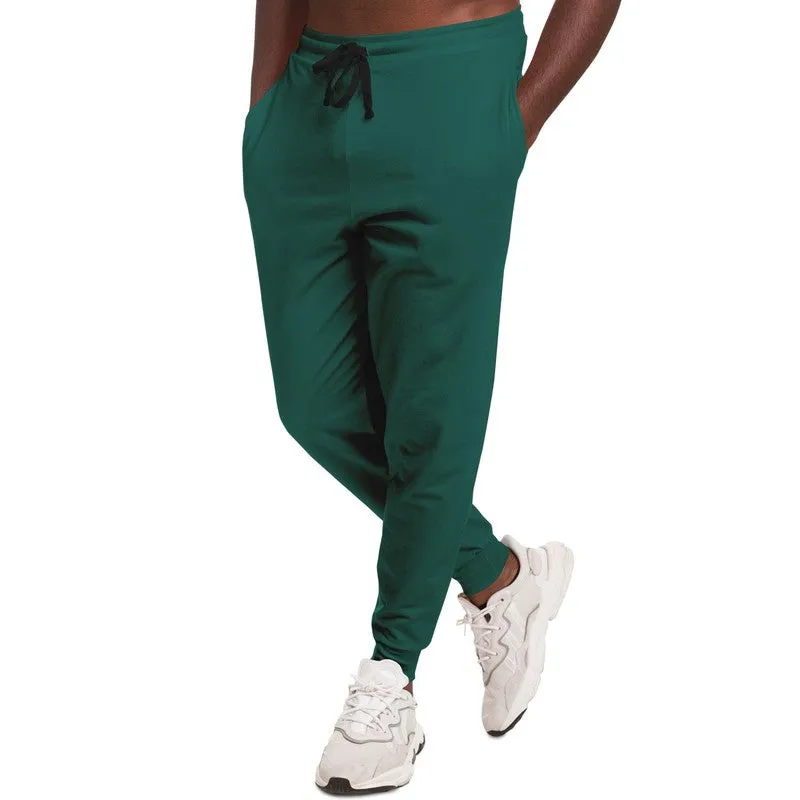 Medium Dark Blue Cool Green Joggers | Unisex | with PLUS sizes | Medium Dark Pure Blue Cool Green | C100M0Y50K60