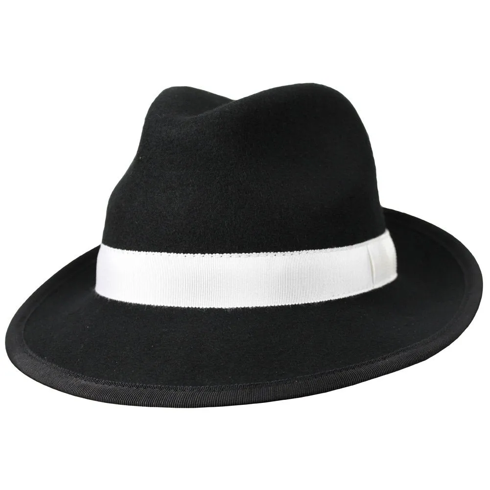 Melbourne Hats Trilby Formal - Black/White Band