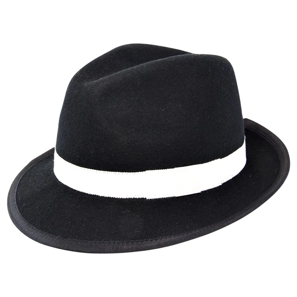 Melbourne Hats Trilby Formal - Black/White Band