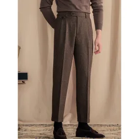 Men's Autumn and Winter Business Retro Straight Suit Pants