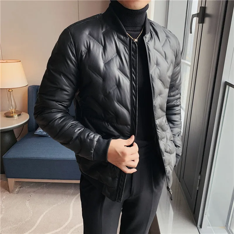 Men's Business British Winter Black Short Long Sleeved Jacket