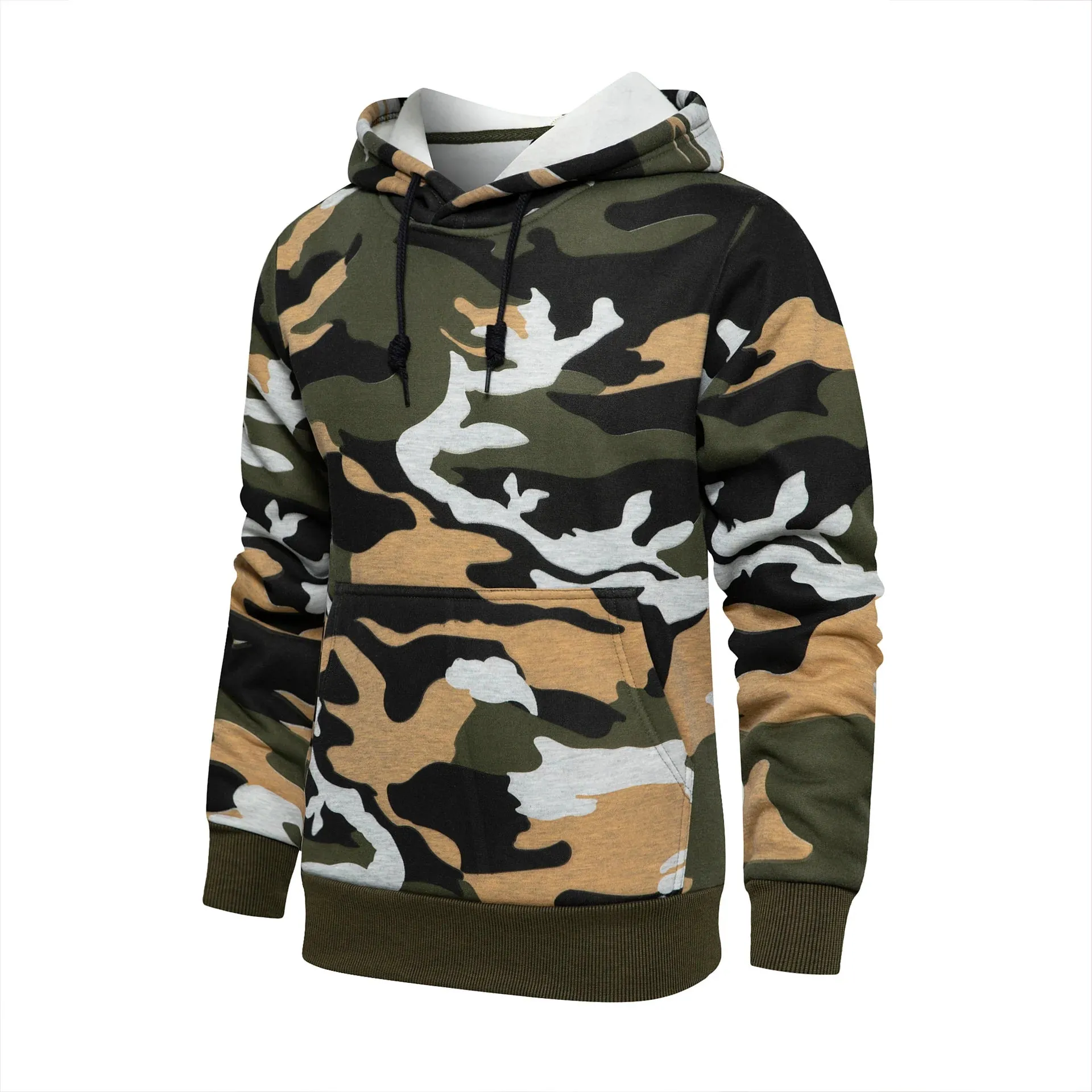 Men's Casual Camouflage Pattern Long-Sleeved Hoodies