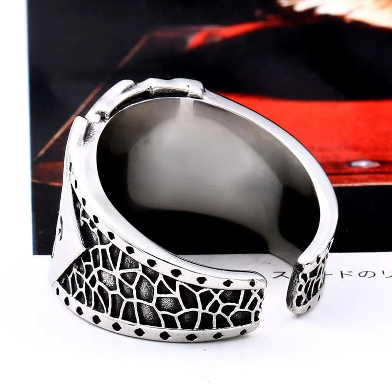 Men's Full House Biker Style Stainless Steel Ring