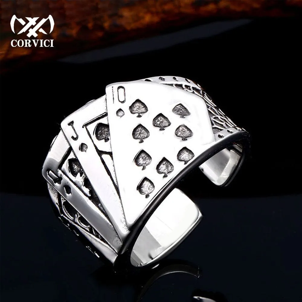 Men's Full House Biker Style Stainless Steel Ring