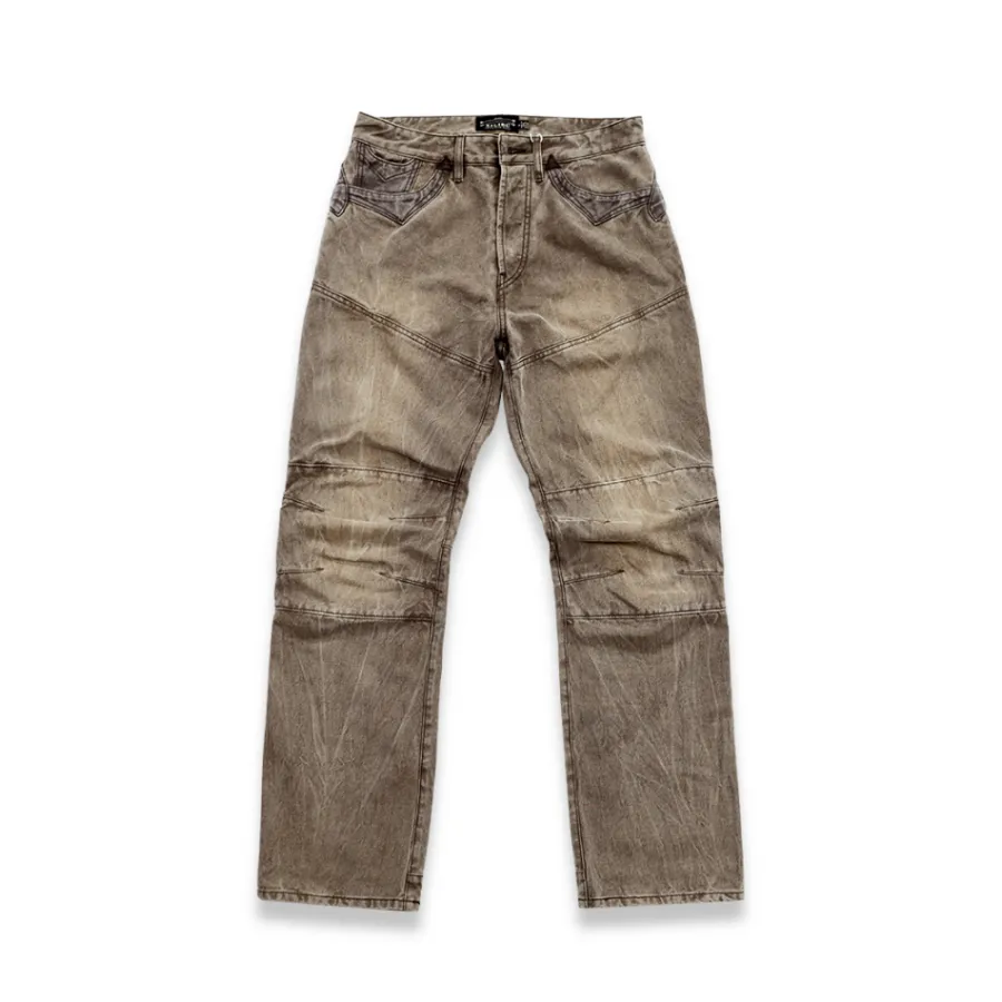 Men's Washed Whiskers Jeans