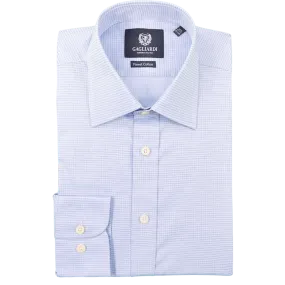 Mid Blue Check Business Shirt