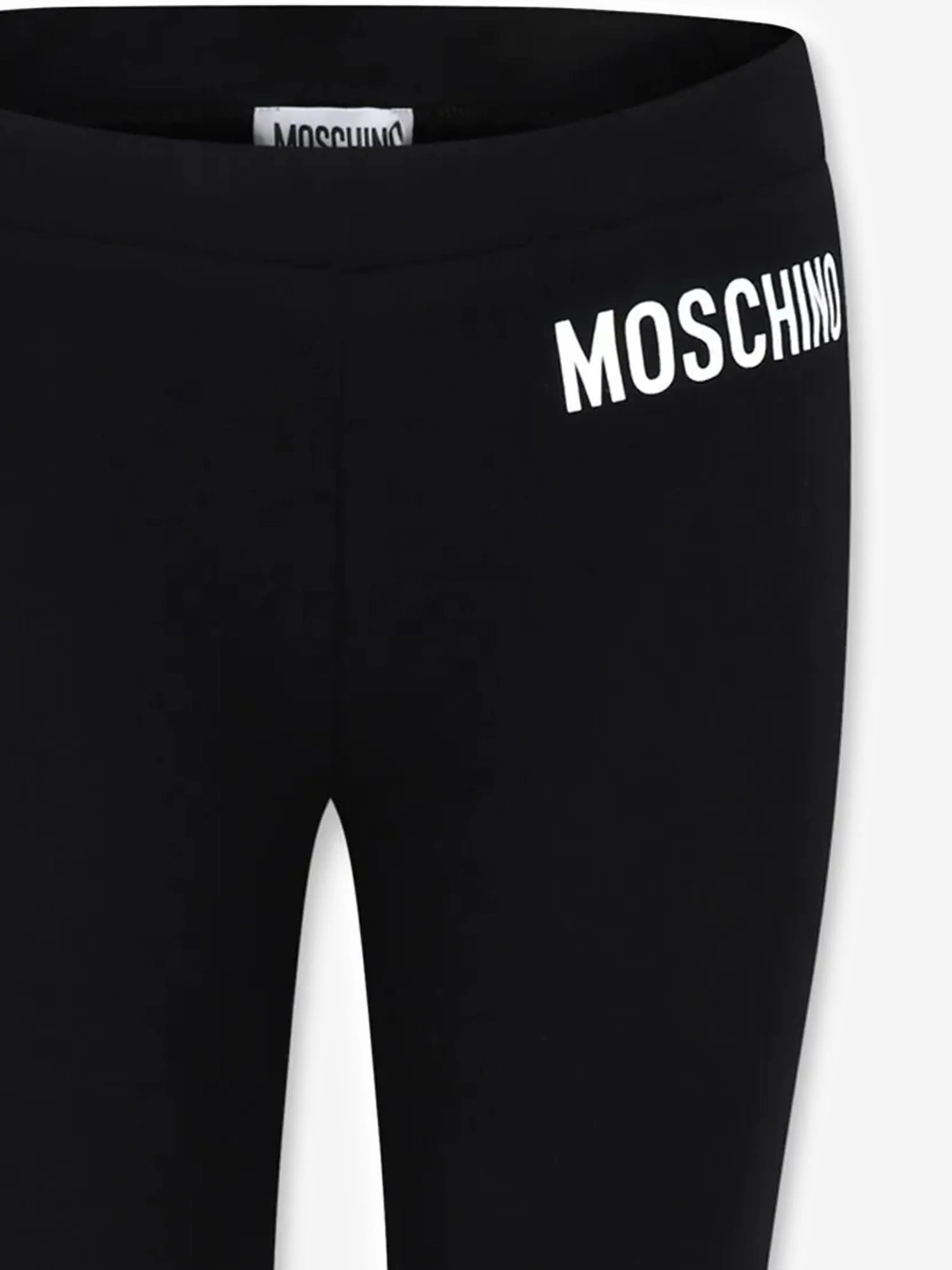 Moschino Girls Flared Logo Joggers in Black