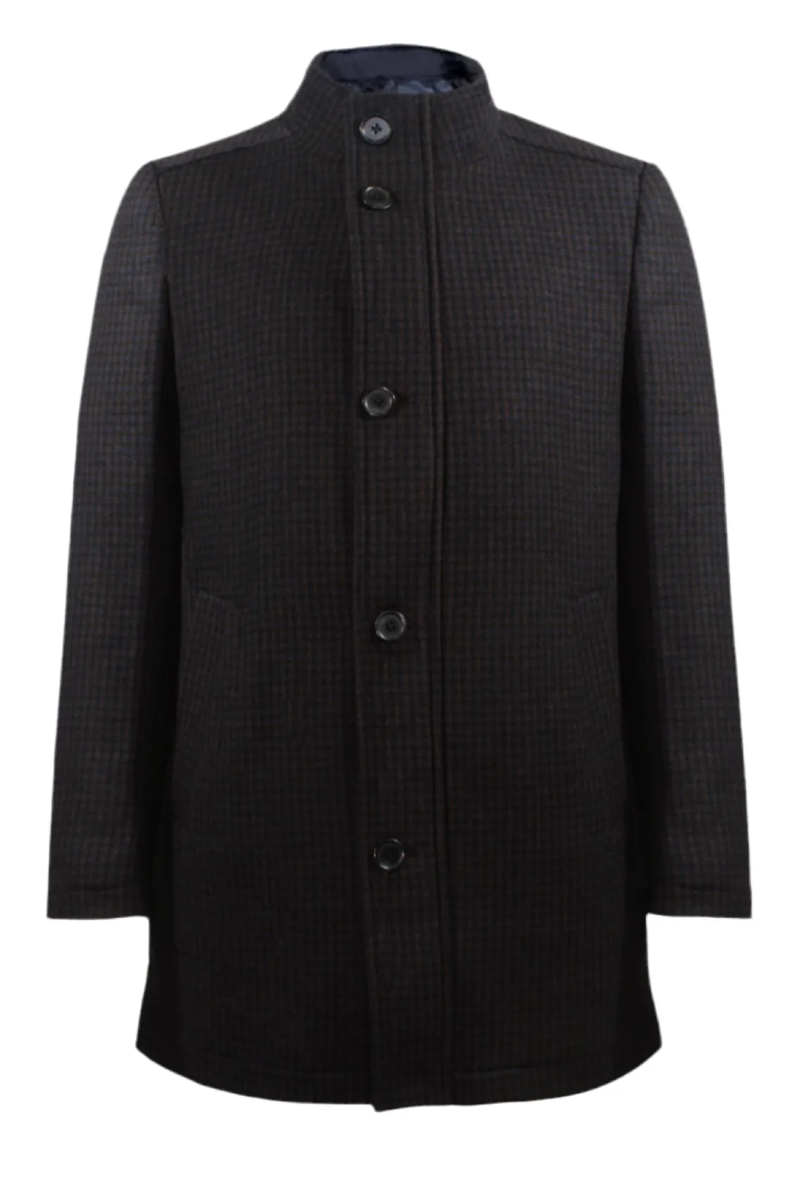 N78 Charcoal/ Navy check wool Coat