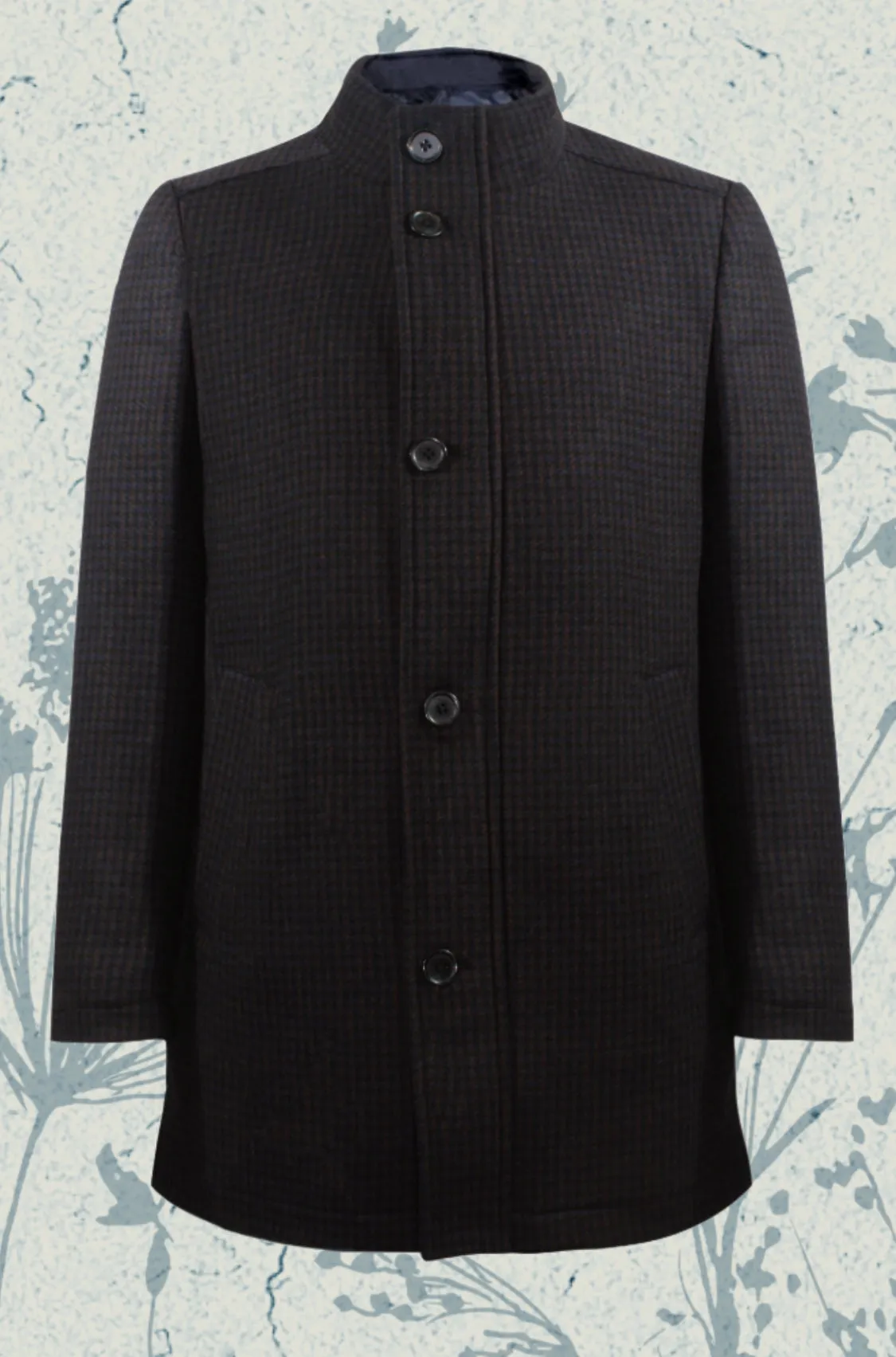 N78 Charcoal/ Navy check wool Coat