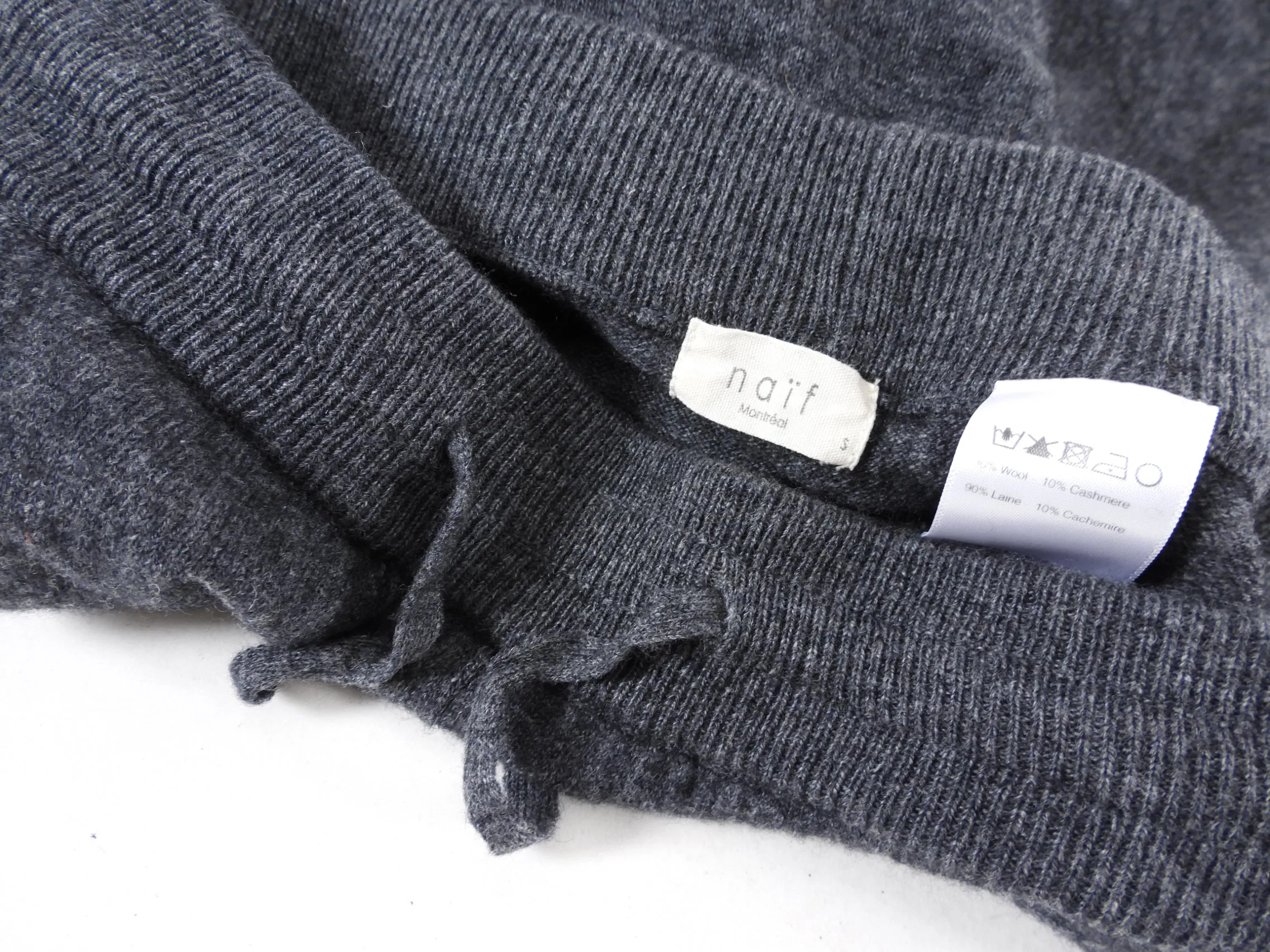 Naif Charcoal Wool Cashmere Sarouel Joggers - XS