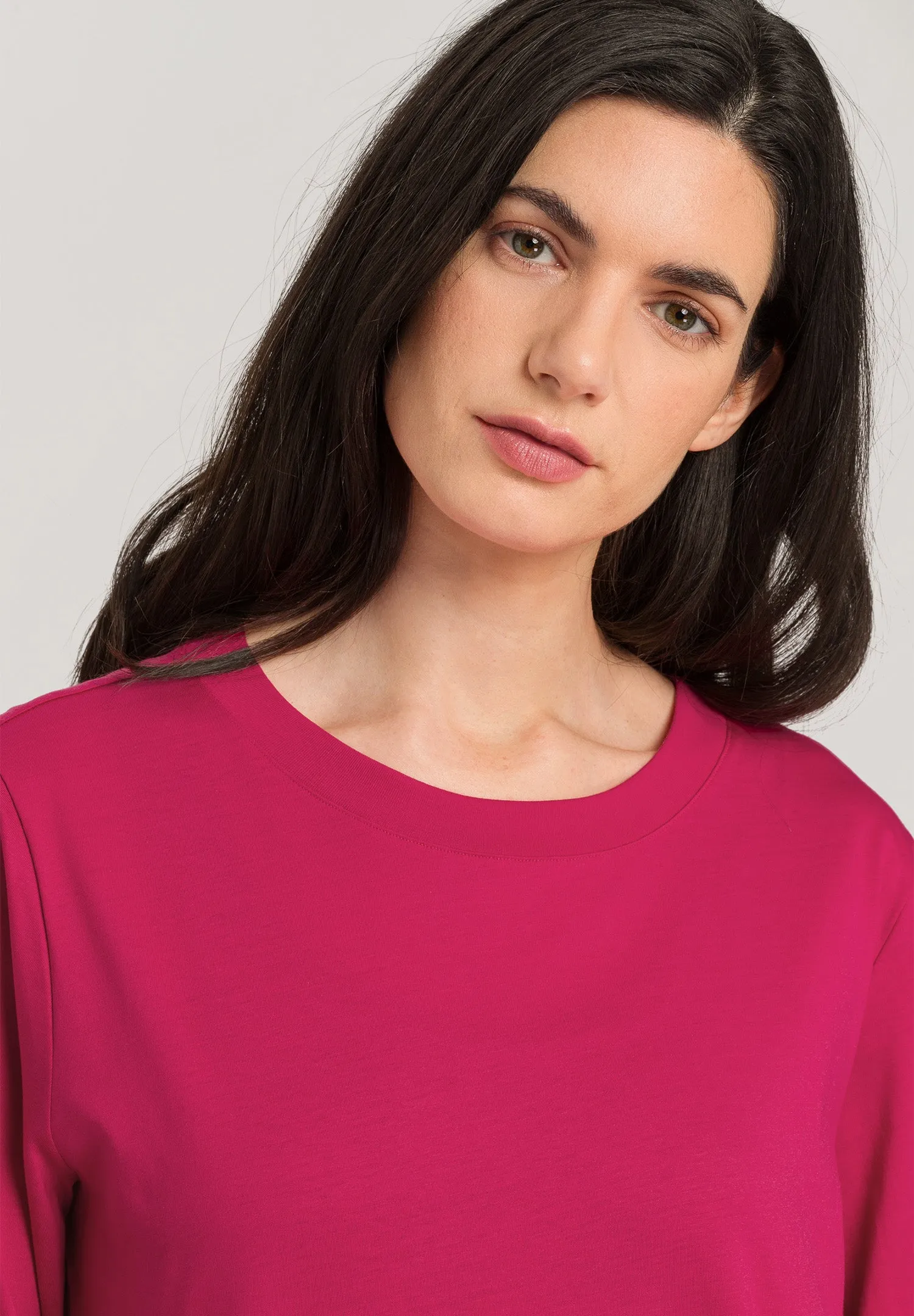 Natural Shirt Relaxed Organic Cotton Top | Pink Mimosa 78661-2424