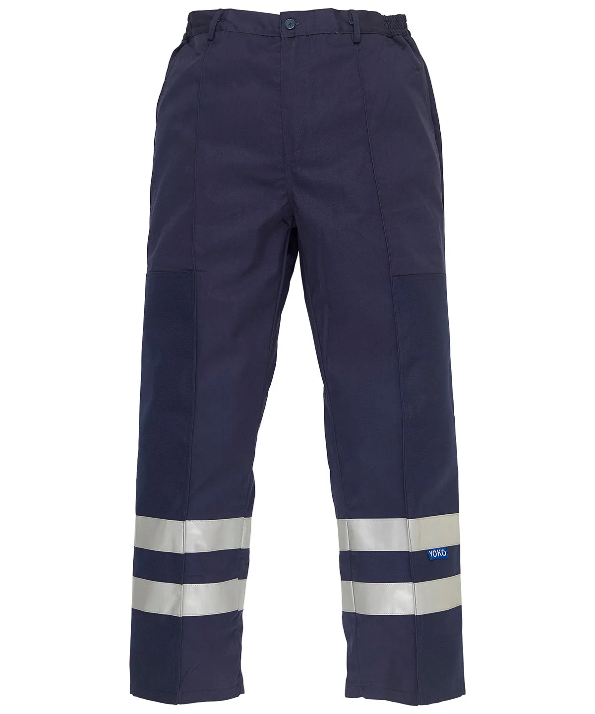 Navy - Reflective polycotton ballistic trousers (BS015T)