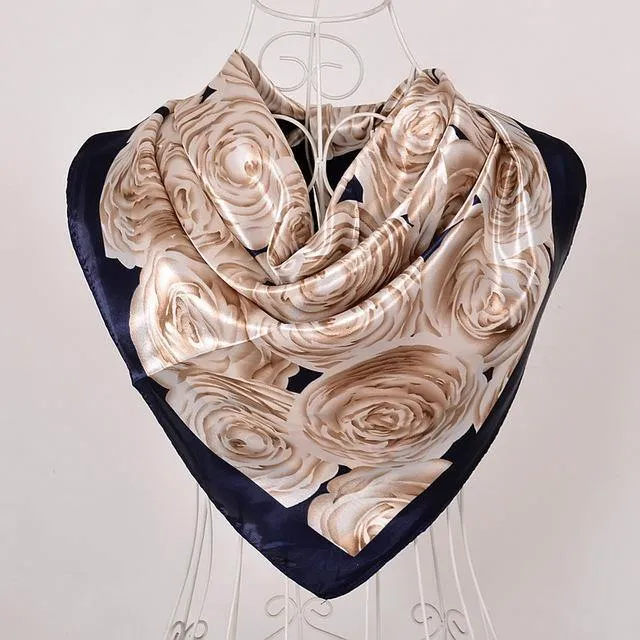 New Female Elegant Large Silk Scarf