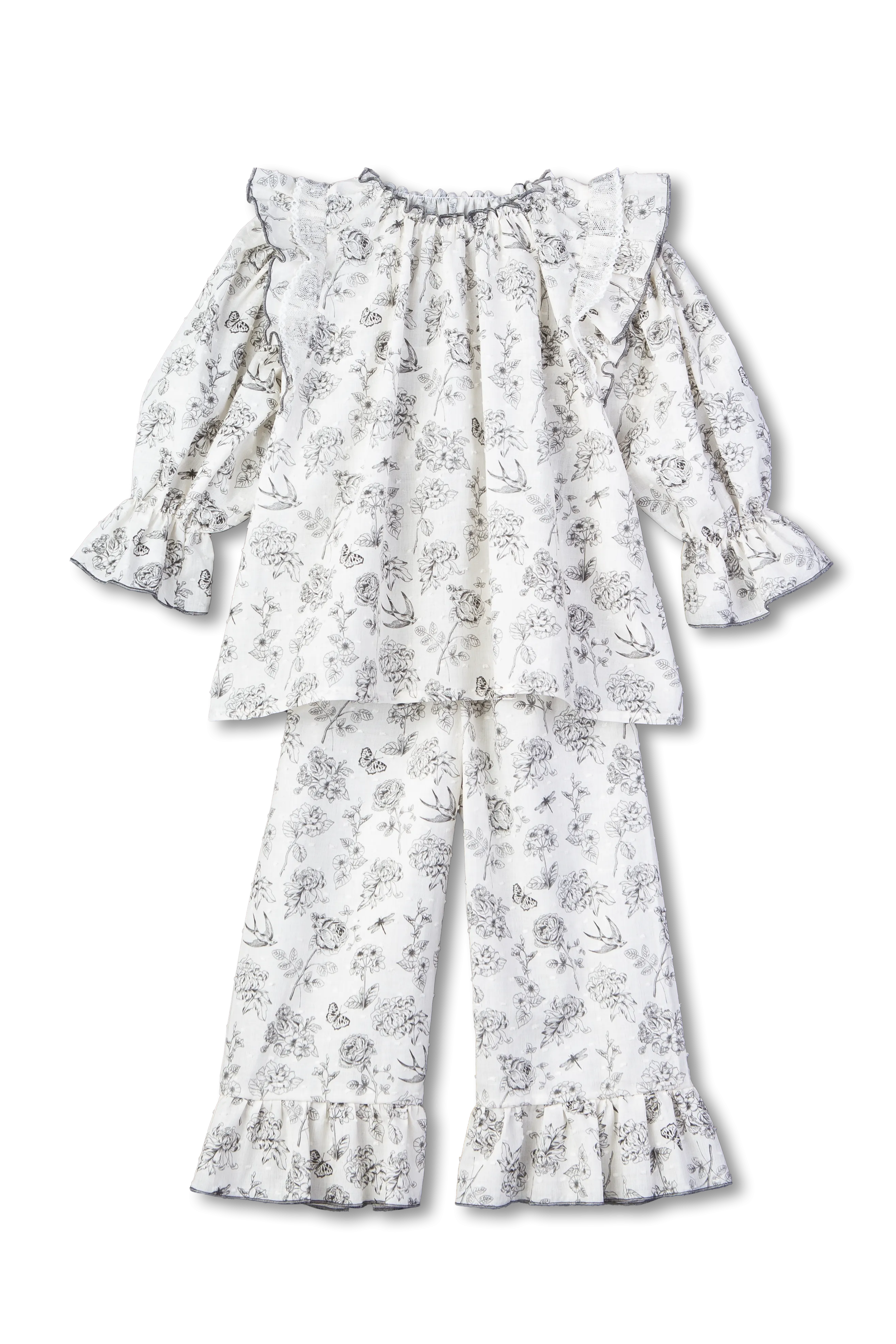 NINA - GIRLS' PYJAMA SET GREY PRINT