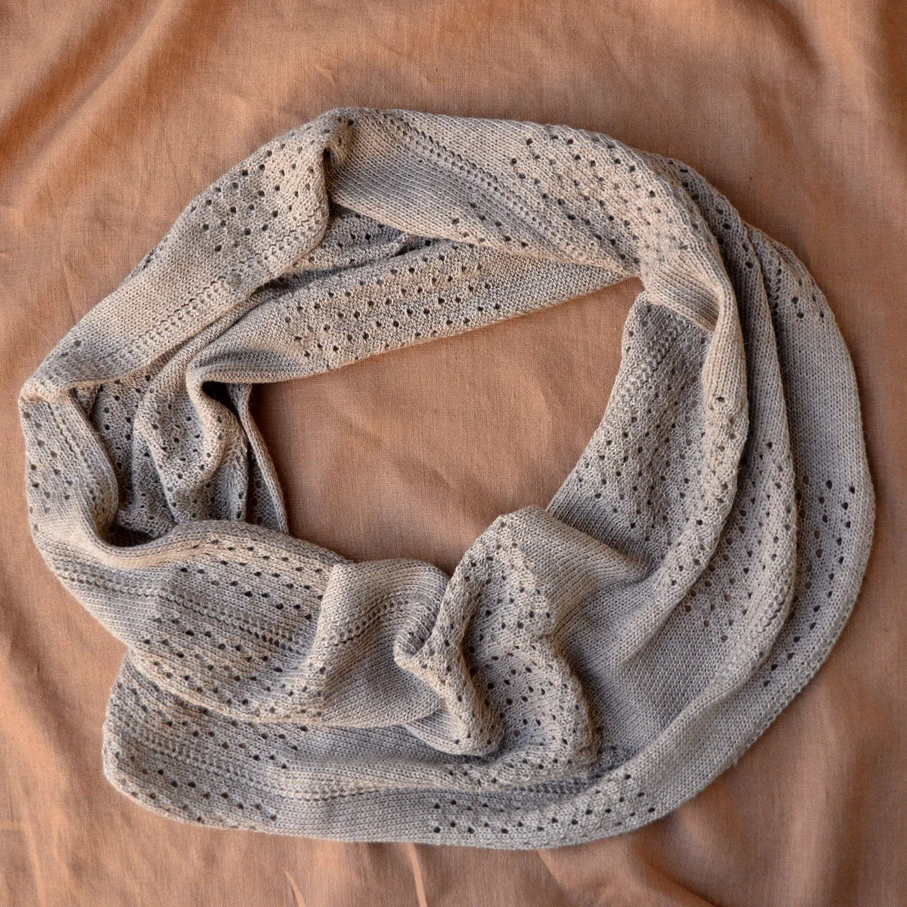 No End Drop Stitch Scarf - 100% Baby Alpaca - Light Brown (Adults) *Returning 2025