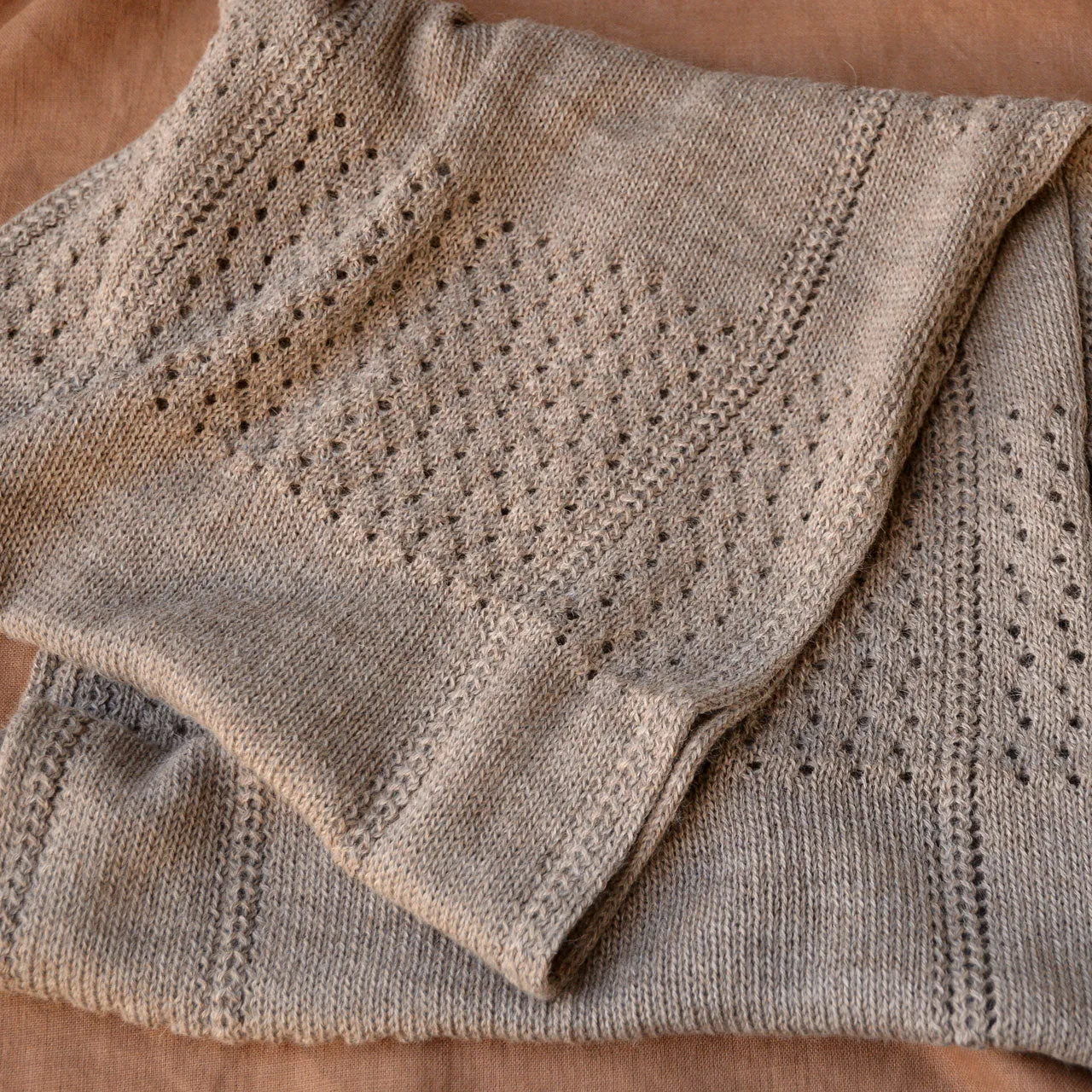 No End Drop Stitch Scarf - 100% Baby Alpaca - Light Brown (Adults) *Returning 2025