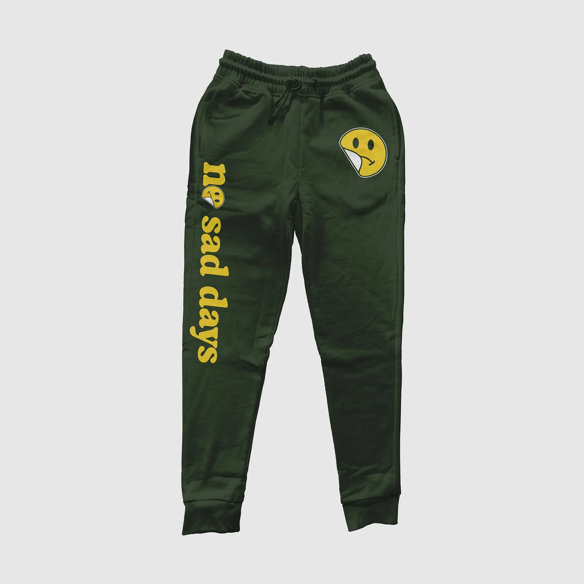 No Sad Days Forest Green Jogger Pants