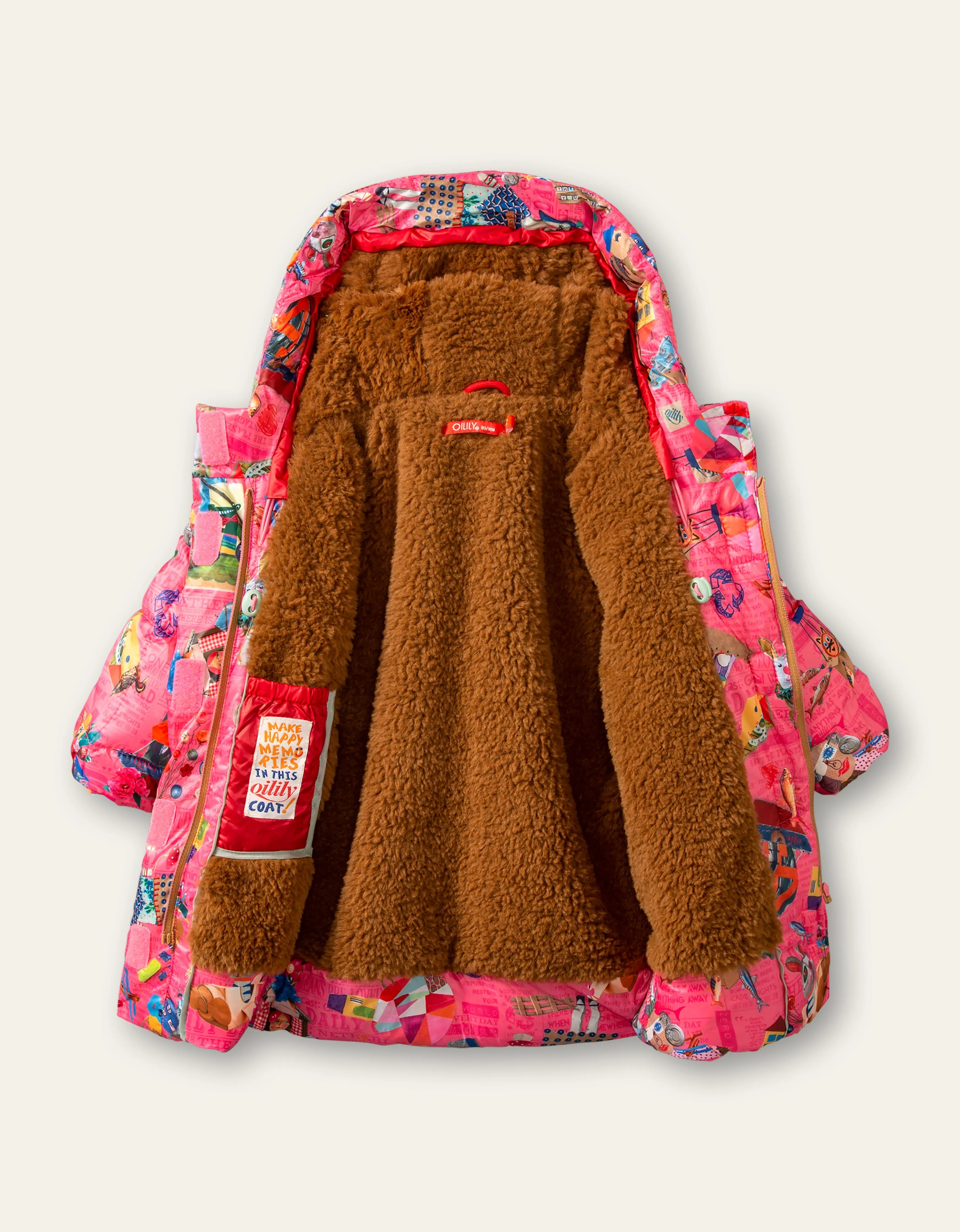 OILILY Candid Girls Pink Collage Coat - CLEARANCE SALE